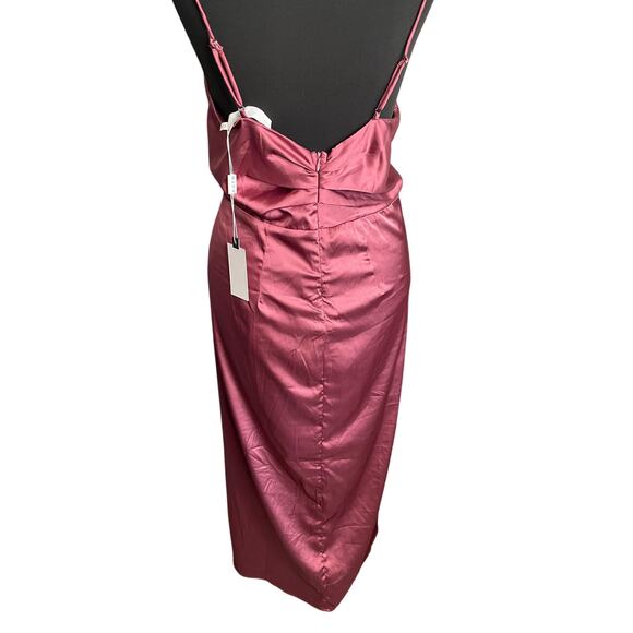 ASTR the Label Dusty Rose Satin Wrap Maxi Dress Size M - Picture 4 of 8